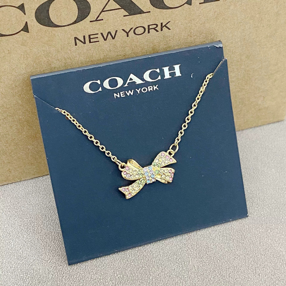 Coach Bow Rhinestone Necklace